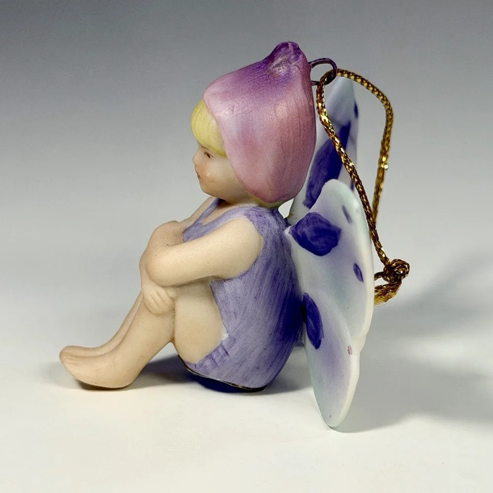 Vintage 1988 Dave Grossman Fairy Dreams Flower Fairy Porcelain Ornament Japan